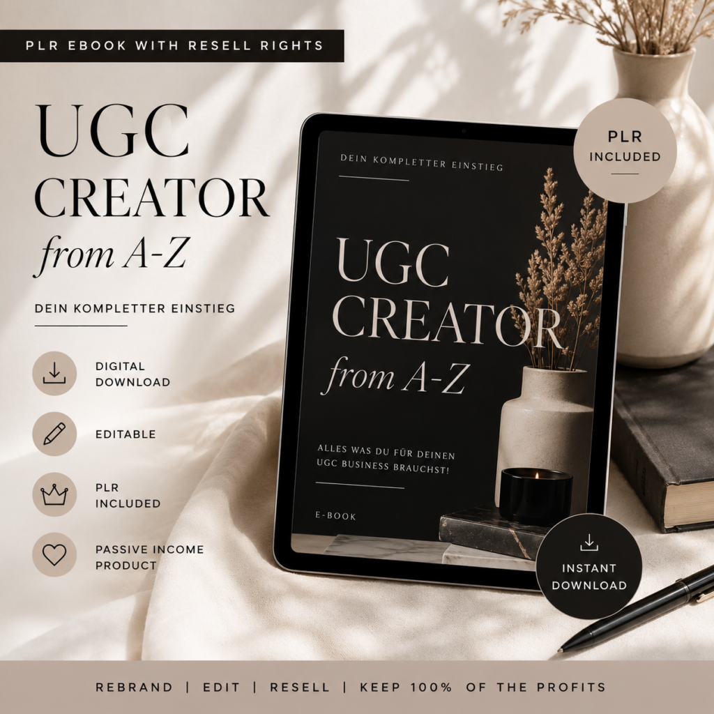 UGC Creator eBook PLR Digitales Produkt mit Wiederverkaufsrechten Social Media Business Guide eBook Sofortdownload